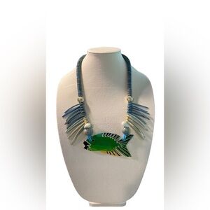 Wooden Beaded Tropical Fish Necklace
